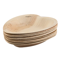 Vajilla Desechable Ecológica, Libre de BPA, Biodegradable, Hecha de Hoja de Areca, en Forma de Corazón, para Fiestas y Cumpleaños, Venta al Por Mayor