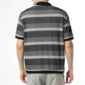 เสื้อเจอร์ซีย์ทรงสลิมฟิตเสื้อกีฬาแขนครึ่งแขนเสื้อแฟชั่นผ้าฝ้ายลายตัวอักษรสำหรับเสื้อโปโลเสื้อยืดสำนักงานขายส่งสำหรับผู้ชาย - Product Image 3