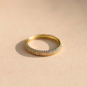 <b>Gold</b> Plated Aura <b>Ring</b> with Zircon Cluster Adjustable <b>Vintage</b> Fashion Jewelry - Product Image 5