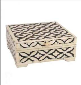 Caja de Joyería de Madera con Incrustaciones de Hueso, Ecológica, Pulida, de Excelente Calidad, para Anillos y Collares, Estilo Indio, Precio al por Mayor en India - Product Image 2