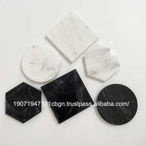 Handmade Wholesale Decorative Natural White <b>black</b> Marble <b>coasters</b> white <b>coaster</b> and <b>black</b> white <b>coaster</b> hexagon <b>coasters</b> - Product Image 3