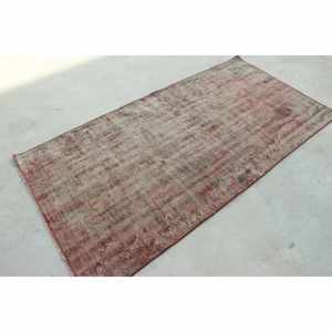 Alfombra Antigua, Alfombra Turca de 3.5x6.9 pies, Alfombra de Lana Roja - Product Image 3