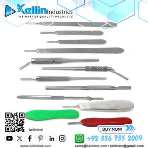 Juego de 2 Piezas de Mangos de Bisturí Manuales de Acero Inoxidable N.° 3 y N.° 4, Instrumentos Quirúrgicos Generales Reutilizables - Product Image 5