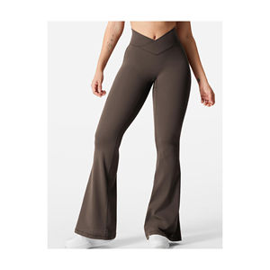 2025 nouveautés femmes pantalons évasés taille haute élastique pantalon respirant jambe évasée coupe femmes pantalons - Product Image 1
