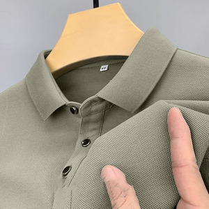 Chemise décontractée à manches courtes pour homme en coton 100% tricoté anti-froissement avec logo personnalisé OEM, broderie et impression - Product Image 4