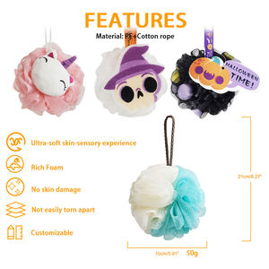 Colorful Shower Puff <b>Bath</b> Loofah PE Mesh Body <b>Sponge</b> Exfoliating <b>Bath</b> Ball Soft Cleaning Scrubber Bathroom Use Accessories - Product Image 2