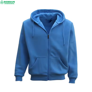 NOUVEAU Sweat à capuche zippé unisexe en molleton/éponge française épaisse, coupe classique, effet vieilli et déchiré, 100 % coton, séchage rapide et respirant, style Hip Hop - Product Image 2