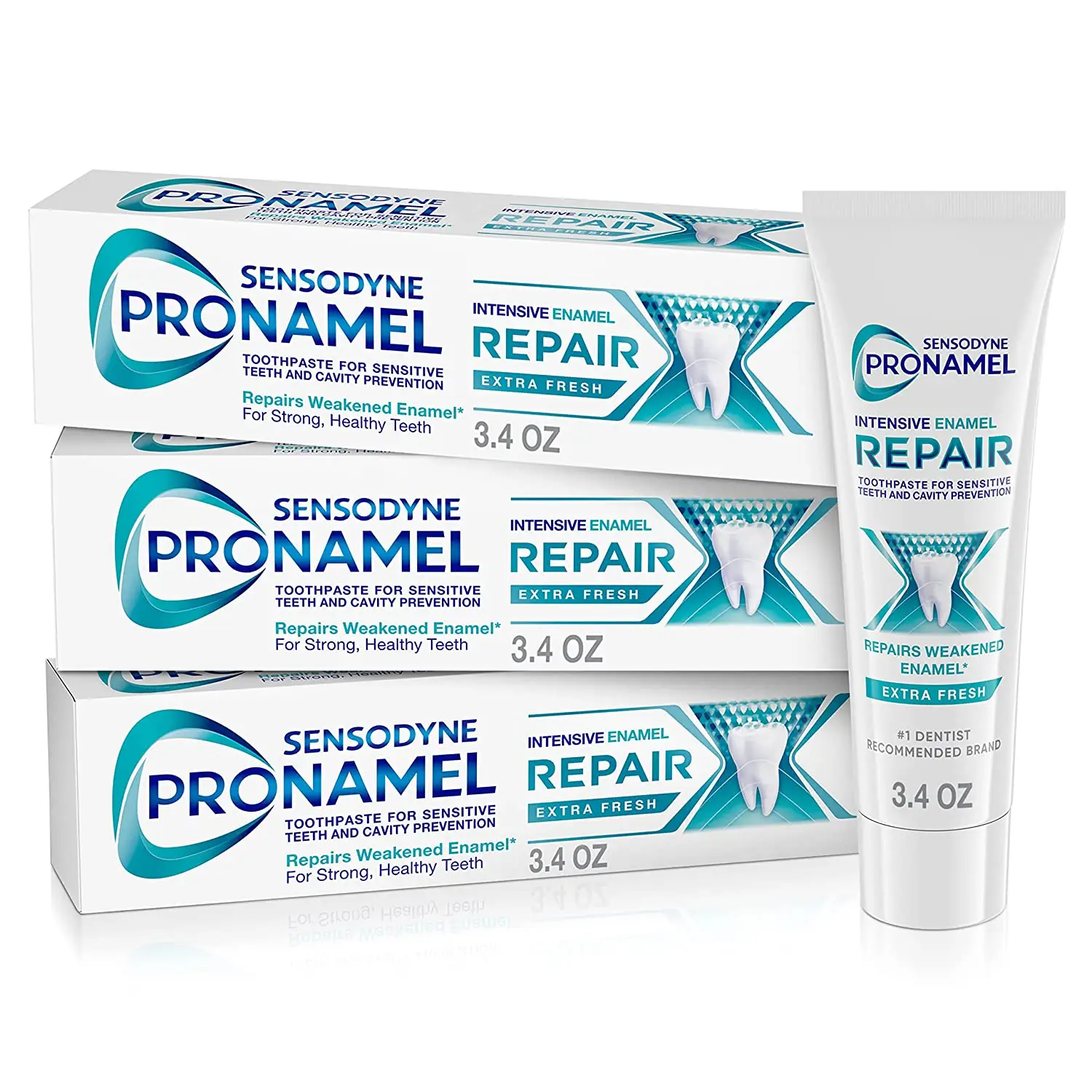 Sensodyne Pronamel dentifricio riparatore smalto intensivo per denti sensibili, smalto rinforzato, Extra fresco-3.4