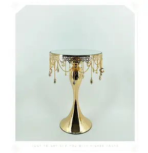 Nuevo soporte de pastel de Metal de 3 niveles, soporte de pastel de cuentas de cristal chapado en oro rosa, elegante para cumpleaños, bodas, fiestas de Hotel, uso de servicio - Product Image 2