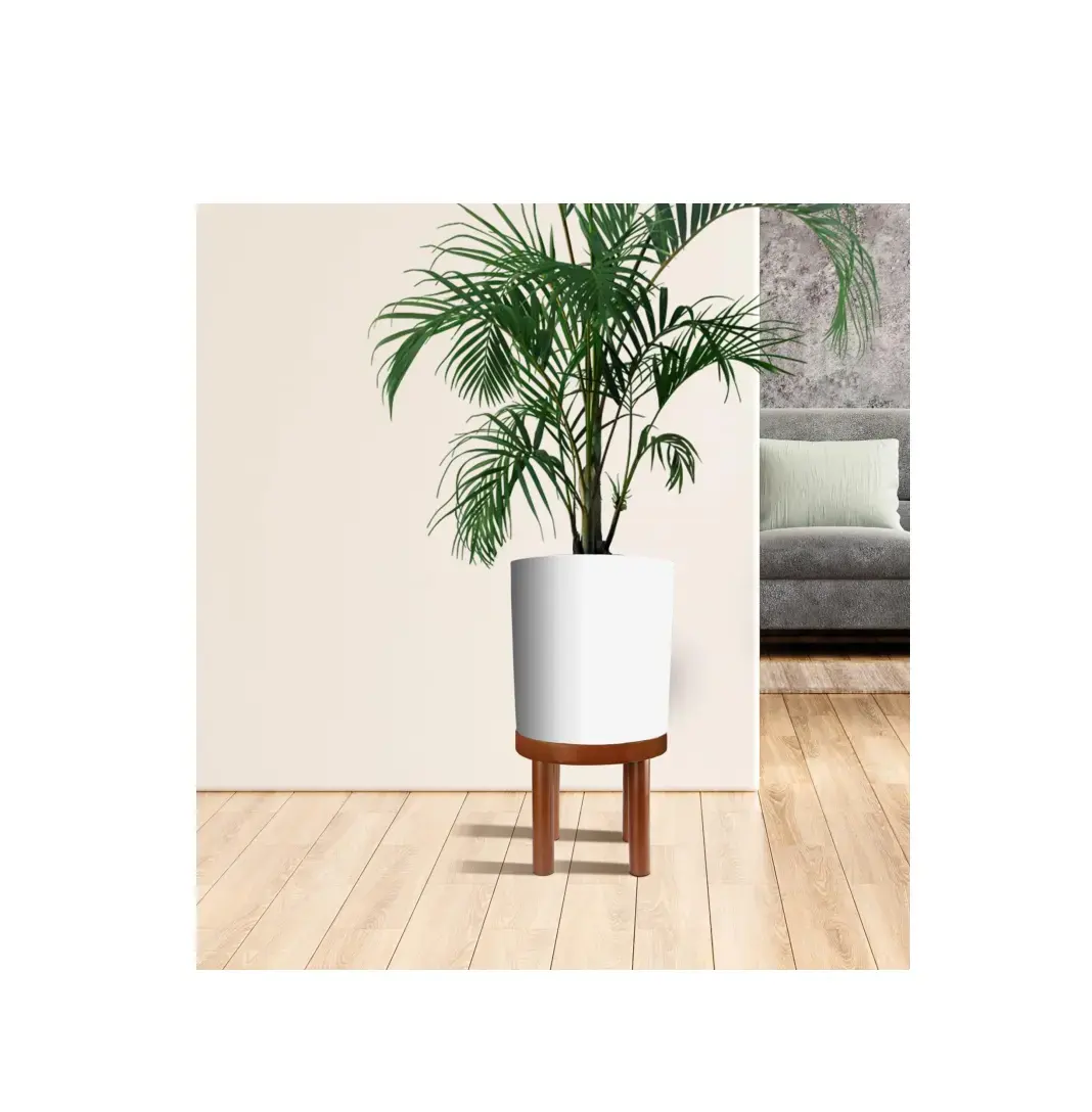 Best Selling Products Ceramic Plant Pot with wooden stand Flower Christmas uses Garden Pots & Planters at competitive rate