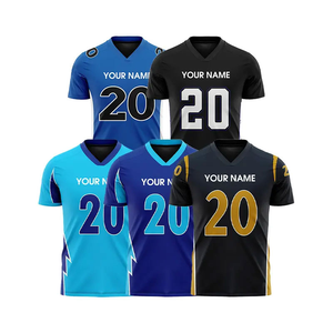 เสื้อฟุตบอลอเมริกันคุณภาพสูงขายส่ง พร้อมโลโก้และสีตามสั่ง ดีไซน์ยอดนิยมสำหรับผู้ชาย - Product Image 1