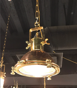 Style marin nautique laiton et cuivre suspendu petite lumière antique avec crochet une pièce support fait main lampe de haute qualité - Product Image 1