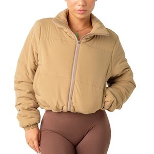High Quality Women Cropped Bomber Jacket Puffer Bubble Jackets <b>Warm</b> Insulated Winter Down Parkas Jacket For <b>Ladies</b> - Product Image 1