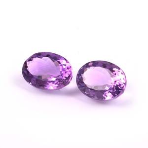 Quartz améthyste brésilien naturel de qualité AAA 12x10 MM pierre précieuse ovale en vrac pour la fabrication de bijoux - Product Image 2