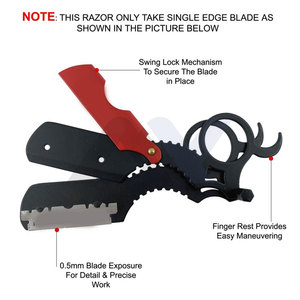 Beauty Professional Classic Straight <b>Edge</b> Barber Razor 10 Premium Blades Salon Quality Cut Throat Shavette Mens Grooming - Product Image 2