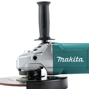 Meuleuse d'angle sans fil professionnelle de 9 pouces, diamètre du disque de 230 mm, poignée rotative avec interrupteur à glissière et gâchette, 220 V - Product Image 5