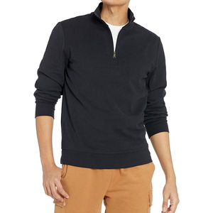 Custom Logo Design <b>Men</b> Streetwear <b>Sweatshirt</b> Top Quality Slim 100% Cotton <b>Half</b> <b>Zip</b> Stand Collar Street Wear <b>Sweatshirt</b> For <b>Men</b> - Product Image 4