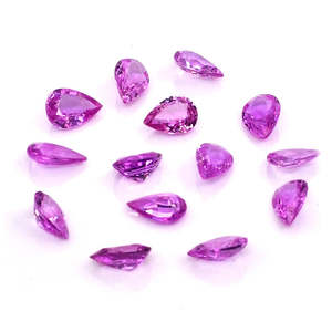 Saphirs roses naturels du Mozambique, non traités, calibrés en forme de poire 5x7mm & 6x8mm, pierres précieuses naturelles facettées pour bijoux - Product Image 1