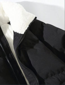 Meilleures ventes, veste matelassée d'hiver à fermeture éclair pour hommes, vestes pour hommes en nylon et polyester avec décoration en fourrure Service OEM - Product Image 4