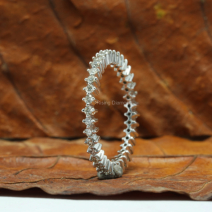 0,8 CTW Round Cut Lab Grown Diamond Full Eternity Set en oro blanco Wedding Band y anillos de regalo de aniversario - Product Image 2