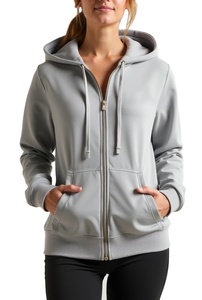 Diseño de serigrafía Sexy para mujer Zip up sudaderas chaquetas manga larga Casual prendas de vestir Sudadera con capucha con bolsillos para mujer sudaderas con capucha - Product Image 6