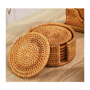 Cargador de placa de ratán al por mayor, placa de pared de mimbre natural, placa redonda tejida a mano rústica para comedor o decoración - Product Image 5