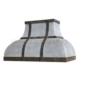 Campana de Cocina de Acero Inoxidable con Acabado de Zinc, Diseño Clásico, Montada en la Pared, para Chimenea, Isla de Cocina, Estilo Rústico, Personalizable - Product Image 4