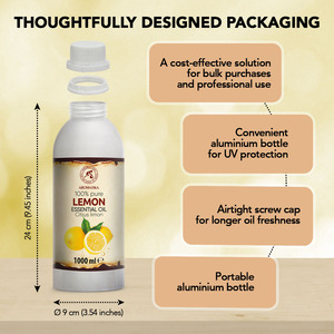 Aromatika Aceite Esencial de Cáscara de Limón 100% Puro Prensado en Frío 1000ml Fragancia Cítrica Fresca Aromaterapia Natural Piel Grasa - Product Image 6