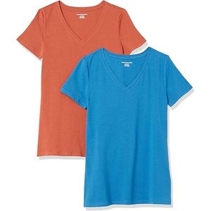 100% coton T-Shirt femme couleur unie col en V couleur unie t-shirt à manches courtes vente en gros femmes - Product Image 1