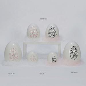 بيضة عيد الفصح السيراميك المخصصة على شكل أرنب الثلج الكروي ديكور بيضة عيد الفصح الكبيرة - Product Image 2