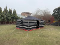 Vente en gros tente de désert arabe traditionnelle toile à rayures blanches et noires du Moyen-Orient pour le camping en plein air