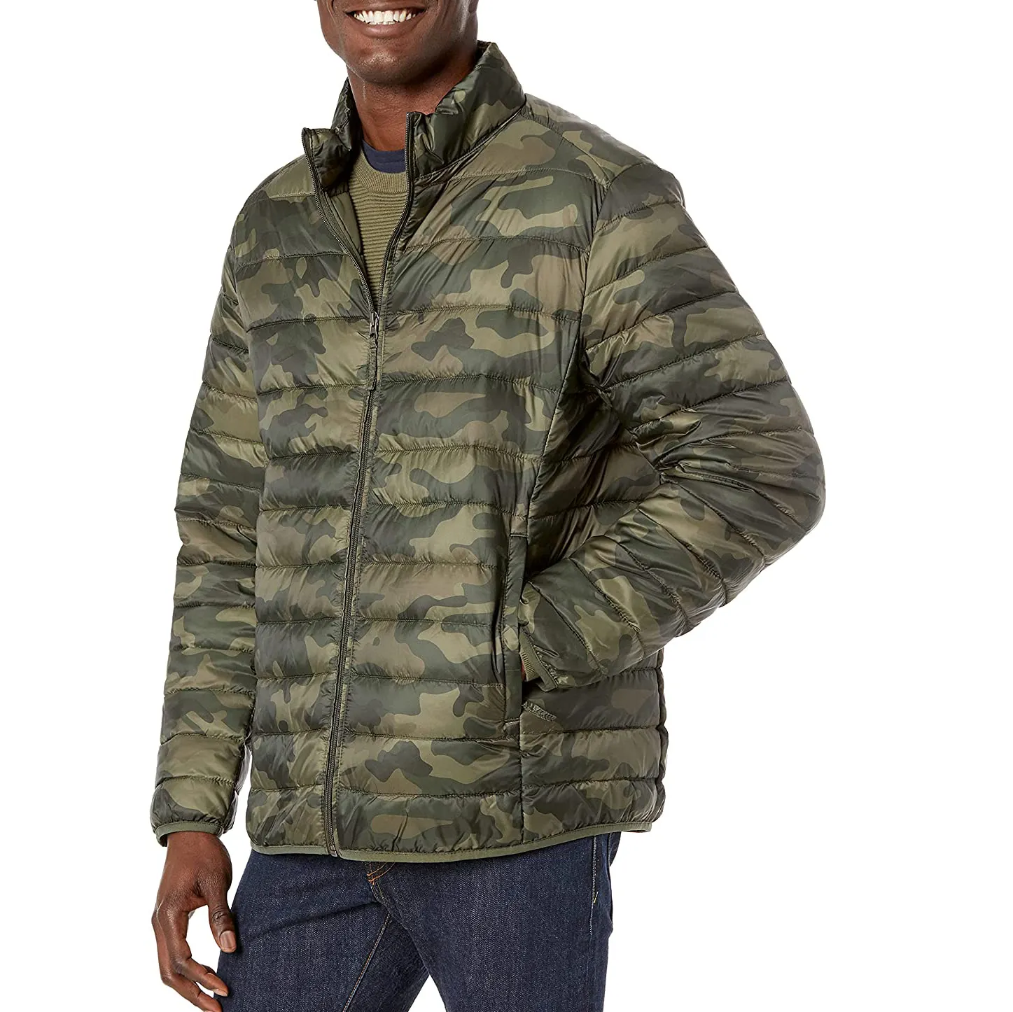 Men's Winter Warm Down Coat Camouflage Printed Puffer Jacket Casual Cotton Padded Zipper Jacket Wholesale Camouflage Jackets