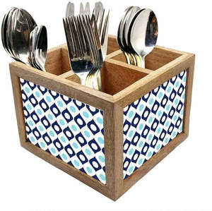 Élégant porte-cuillère en bois à un niveau support imprimé vaisselle organisateur de cuisine pour l'utilisation de la vaisselle - Product Image 3