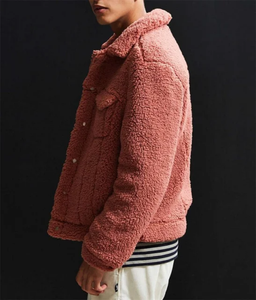 2025 haute qualité confortable hiver chaud Shaggy laine agneau Logo personnalisé hommes Sherpa fermeture éclair veste polaire - Product Image 2