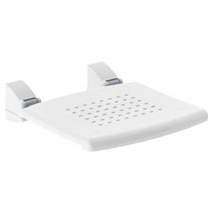Asiento Plegable de Pared Blanco de 42x51cm, Equipo de Seguridad para Baño con Carga Máxima de 125 kg PR WS PP BX - Product Image 1