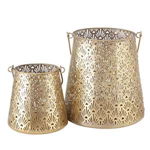 Bougeoir votif de style rond avec poignée couleur dorée S/M/L décor d'éclairage moderne pour la maison et le bureau - Product Image 4