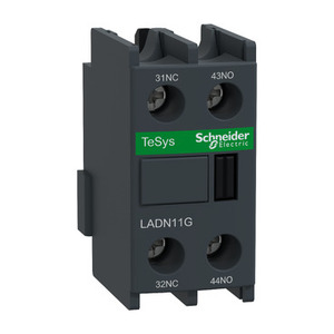 Per SCHNEIDER ELECTRIC LADN11G TeSys D Blocco Contatti Ausiliari 1NO + 1NC Montaggio Frontale Terminali a Morsetto con Vite EN 50012 - Product Image 1