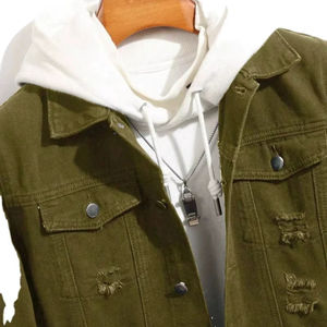 แจ็กเก็ตแจ็กเก็ตและกางเกงผ้ายีนส์มีหลายกระเป๋าแบบวินเทจ - Product Image 1