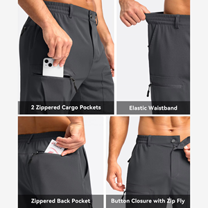 Shorts de randonnée pour hommes, tissu extensible hydrofuge, style utilitaire, légers, pour le voyage, personnalisation des couleurs et des tailles - Product Image 5