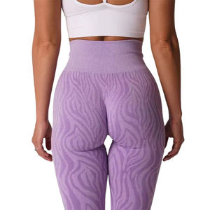 2024 OEM elástico compresión gimnasio entrenamiento Leggings logotipo personalizado Yoga Legging Crossover cintura levantar trasero Scrunch Leggings - Product Image 5