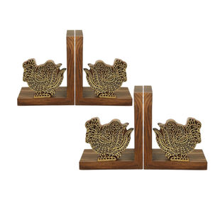 Functional & Decorative Wooden <b>Bookends</b> Latest Design with Ornamental Appeal Reasonably Priced - Product Image 1
