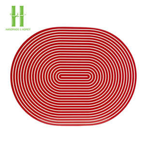 ถาดเคลือบเงาแบบ OEM ขายดี ถาดเสิร์ฟลายเพ้นท์มือ ถาดขอบหยัก ของตกแต่งกลางโต๊ะ ทำด้วยมือ - Product Image 5