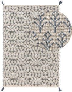 Luxe classique 100% coton tissé Pom Pom tapis multicolore fait à la main lavable pour salon - Product Image 1