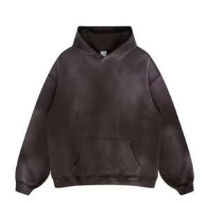 Sweat à capuche basique en coton mélangé avec logo personnalisé Sweat à capuche épais en coton mélangé avec broderie dégradée Tie Dye pour hommes - Product Image 3