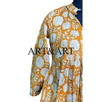 Robe mi-mollet décontractée en coton imprimé numérique floral toutes saisons pour femmes adultes, col rabattu, coupe évasée, grande taille, antistatique