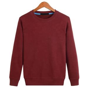 Logotipo personalizado 100% algodón sudadera en blanco Color sólido Streetwear Unisex cuello redondo sudaderas ligeras sudaderas lisas - Product Image 3