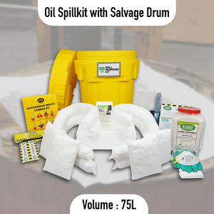 Kit para Derrames de Petróleo de 75 Litros con Tambor de Recogida – Kit de Respuesta a Derrames de Petróleo de Alta Resistencia y Recuperación Absorbente - Product Image 2