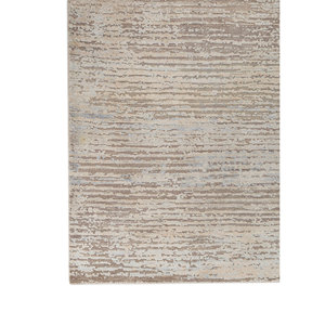 Alfombra Entropy Ivory de Lana y Seda de Bambú Anudada a Mano AKWS-13073, 10 mm de Grosor, Rectangular, Abstracta, para Dormitorio, Pasillo, Hogar - Product Image 4