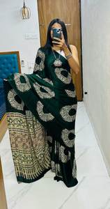 Nuevo Semi Gajji Georgette diseñador de seda flor impresa Sari de lujo con blusa desgaste de fiesta colores personalizados al por mayor - Product Image 3