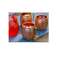 Tasse en cuivre de la meilleure qualité avec design martelé pour article doué tasse standard en métal de taille personnalisée avec cuillère à vendre